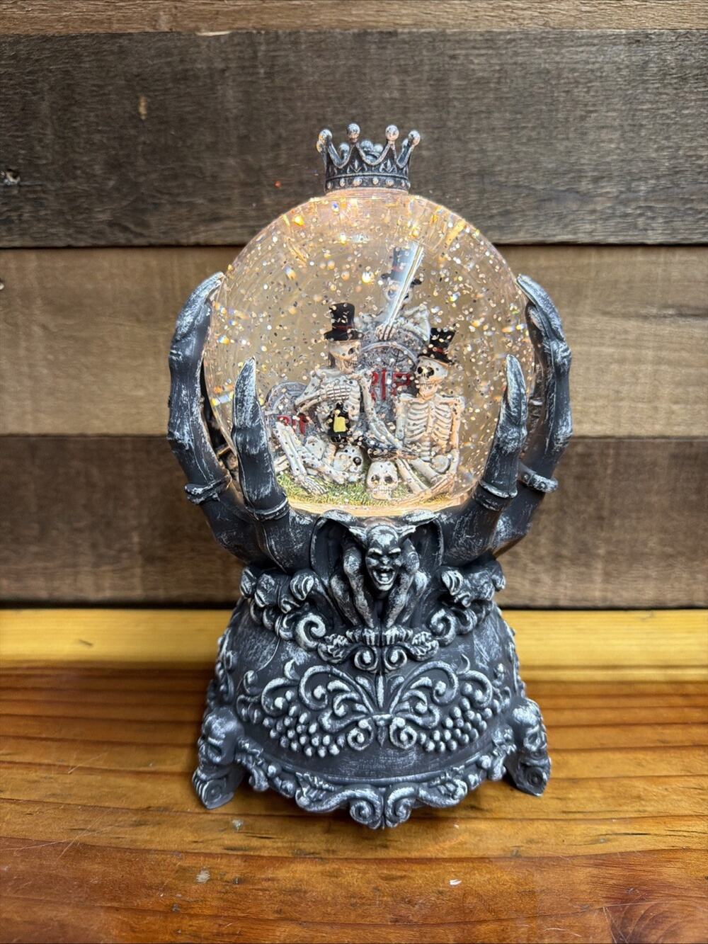 6" Animated LED Water Skeleton Lantern by Pumpkin Hollow Halloween In Box